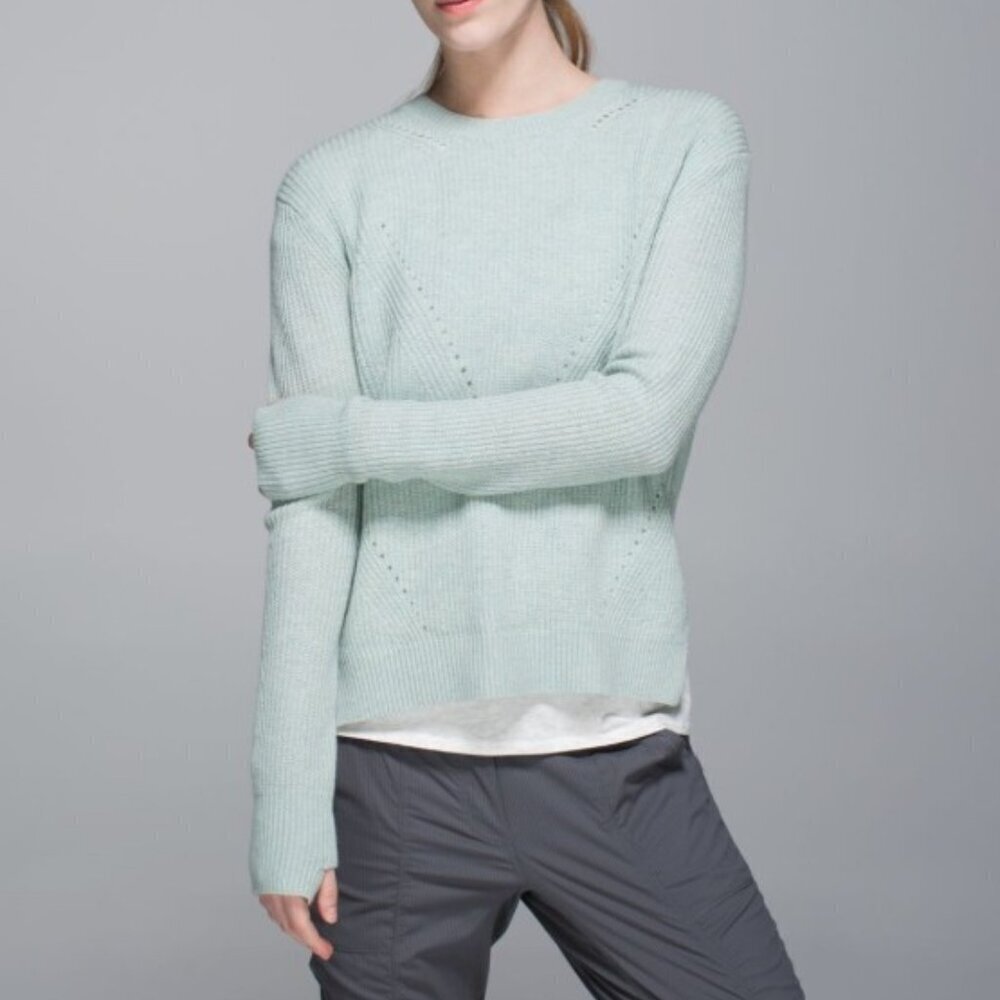 Lululemon Seva Sweater in Heathered Minty Grey